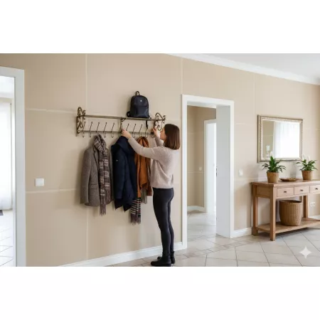 Wieszak kuty na ubrania 100 cm – ręcznie robiony z polskiej stali